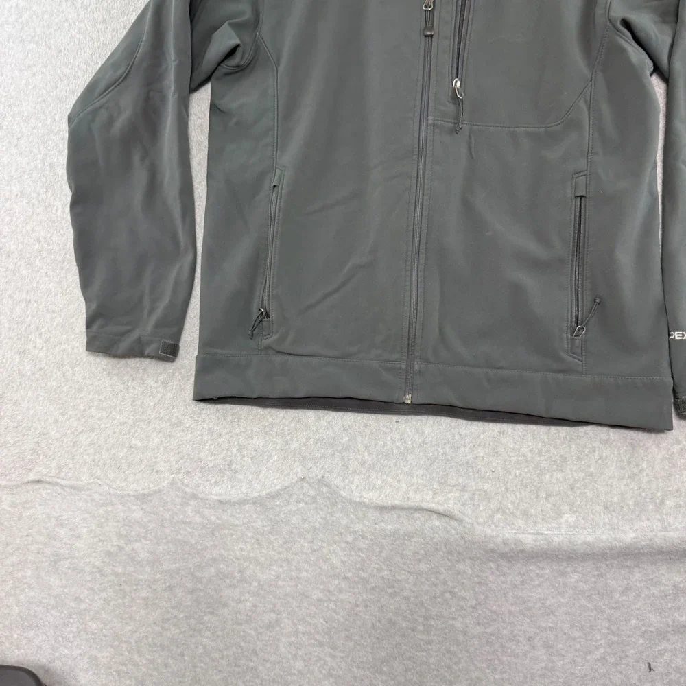The North Face Apex Bionic Softshell Jacket Mens L Gray Windproof Fleece Lined